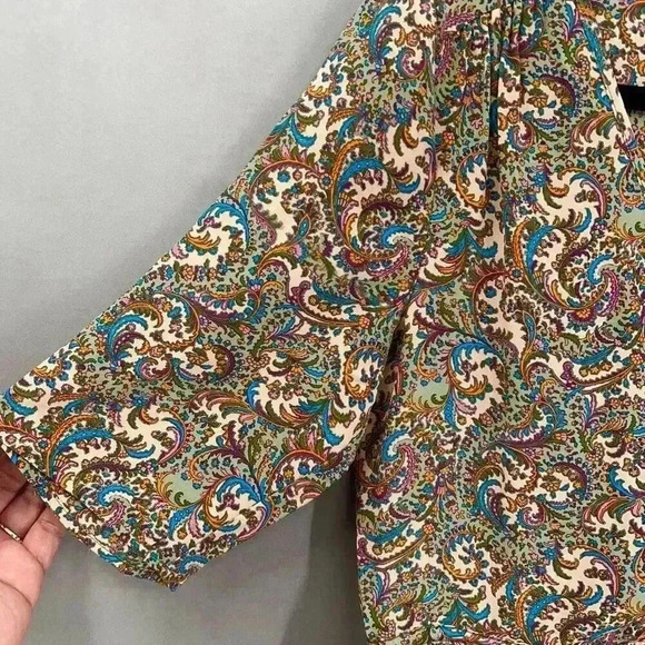 $495 Vanessa Bruno Midi Dress Womens XS Boho Paisley Cottagecore Soft Girl - Picture 9 of 16